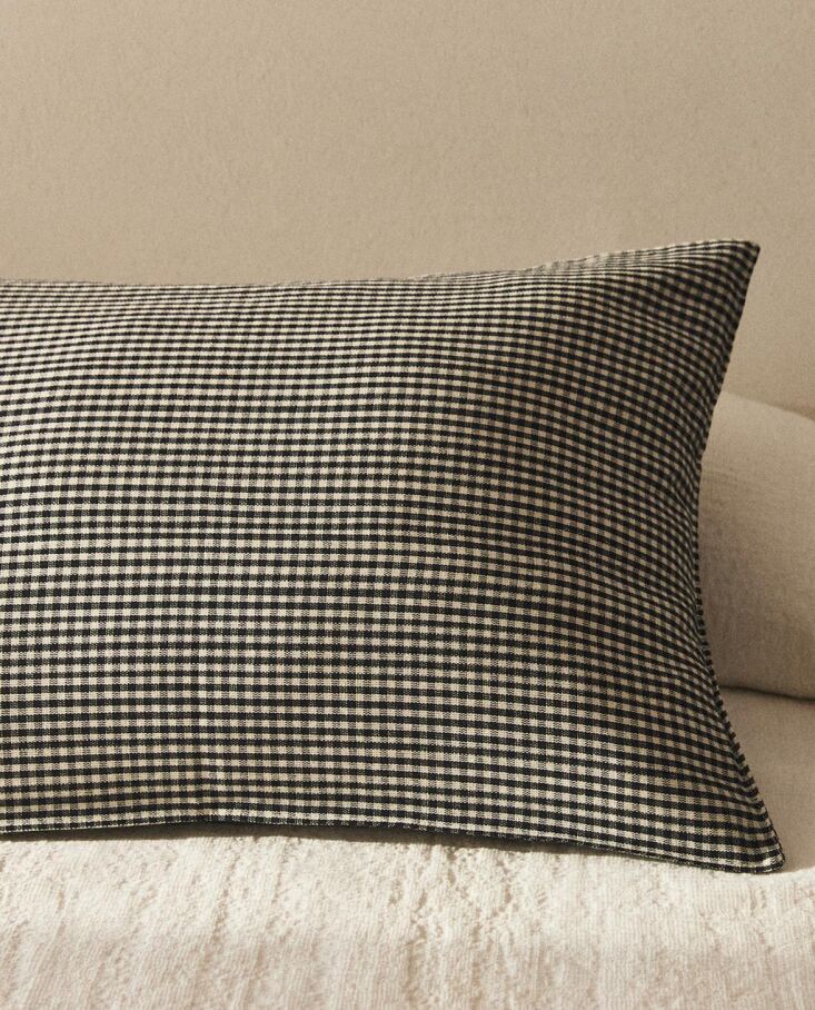 the tiny checked gingham cotton throw pillow cover x tensira is available with  18