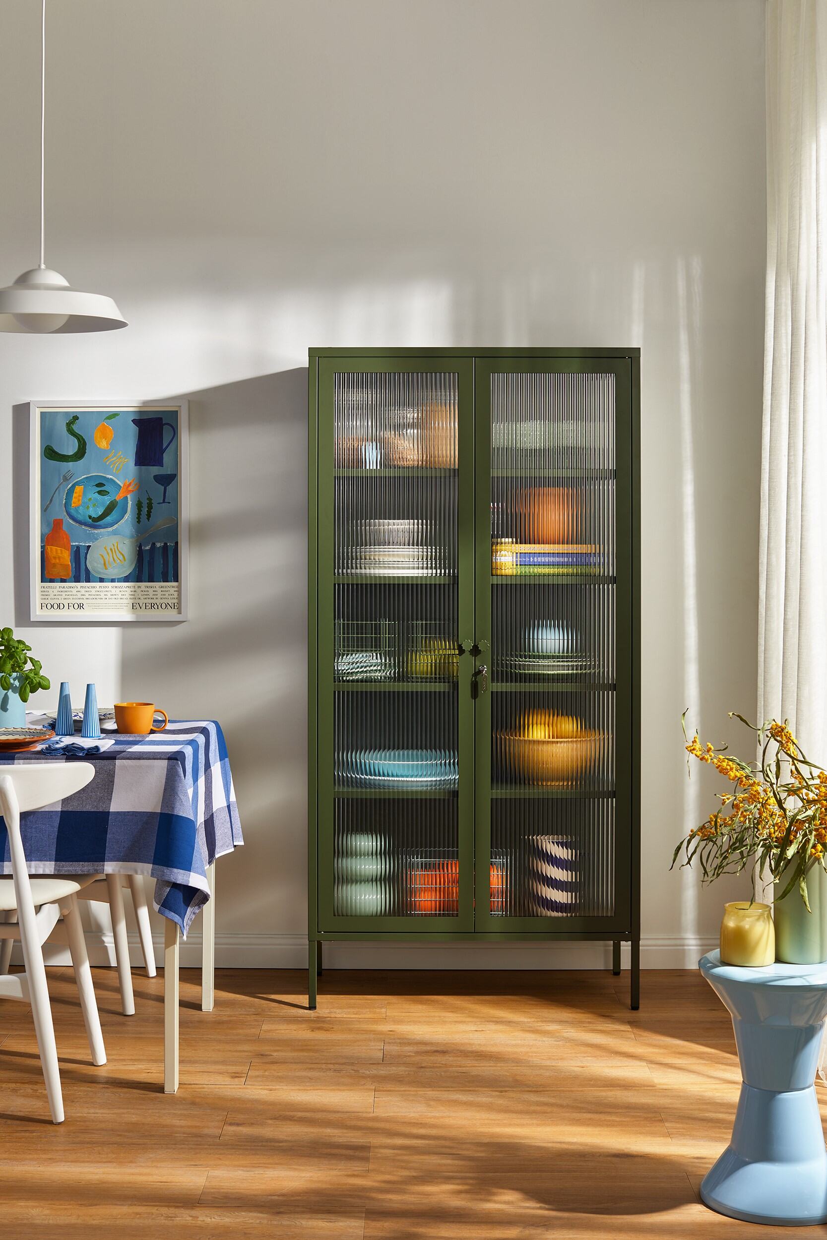 the new cabinets come in three sizes. this is the collector in olive, \$999, wi 17