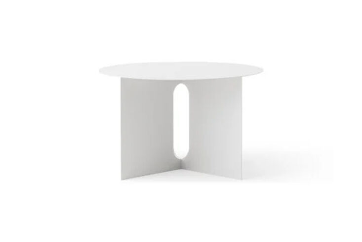 the audo copenhagen androgyne side table in ivory is \$450 at finnish design sh 21