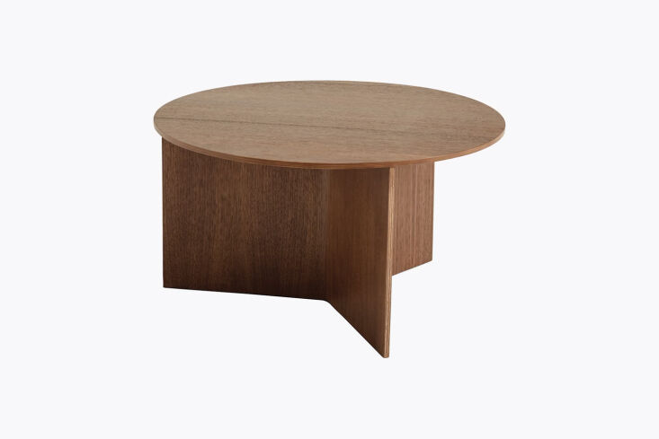 the hay wood slit coffee table in walnut is \$476 at design within reach. 23