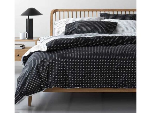 stitch black + white reversible duvet cover 8