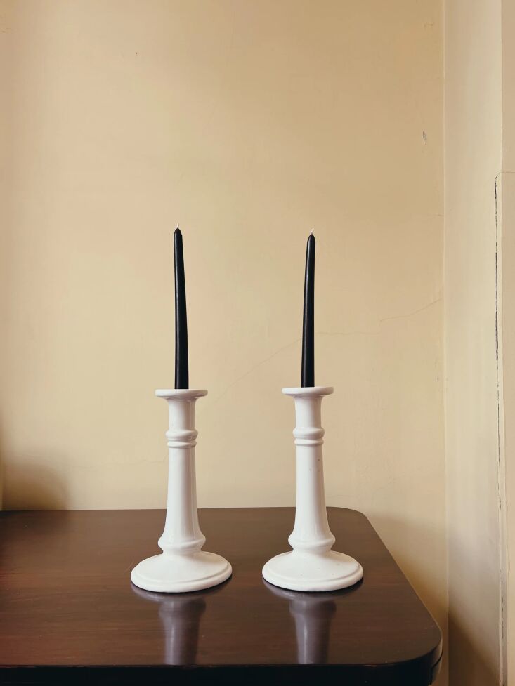 a pair of \19\20s ceramic candlesticks made by haeger potteries of illinois is  22