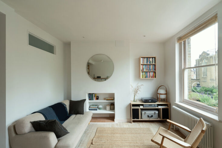 another view of the area opposite the kitchen. the pine floorboards, original t 21