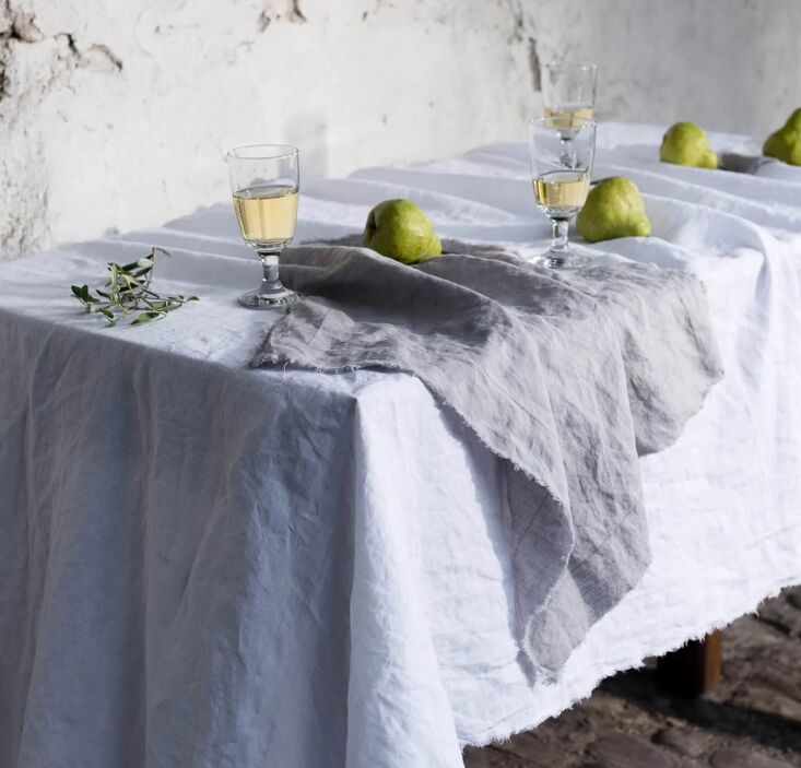 at the caro dinner, the hand frayed linen napkins were dyed with clove. a short 21