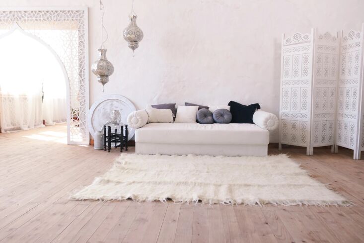 for the purist: the swedish white wool rug, from \$55.\24. 21