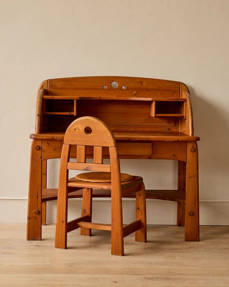 a \1970s pine desk and chair by wasa möbel of germany is \$4,\200 from l 22