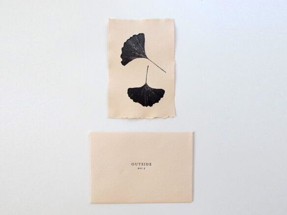 gingko leaves print brown parcel press  