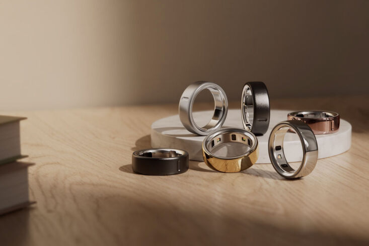 in a range of finishes, the oura ring is a slightly more stealth approach to we 22