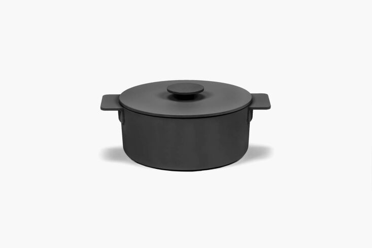 the serax cooking pot m cast iron with black surface is designed by sergio herm 26