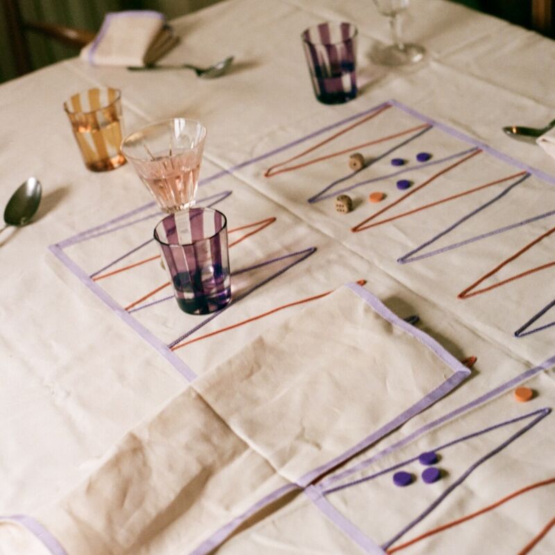 agazia backgammon tablecloth  