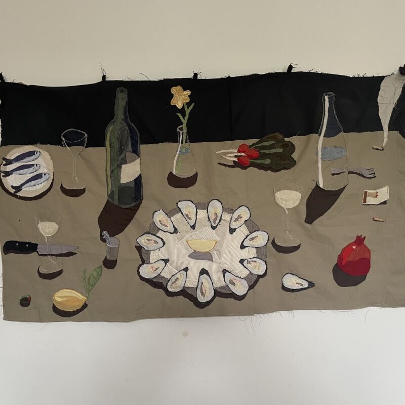 andrew pierce scott tabletop tapestry made from scrap fabric 2  