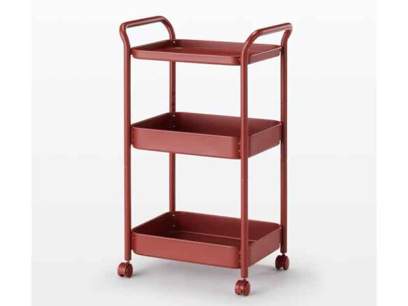 steel pipe wheeled rack utility cart – burgundy 13