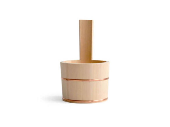 hinoki bath pail with handle 14