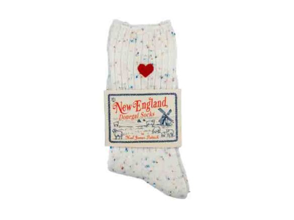 cream heart donegal socks 10